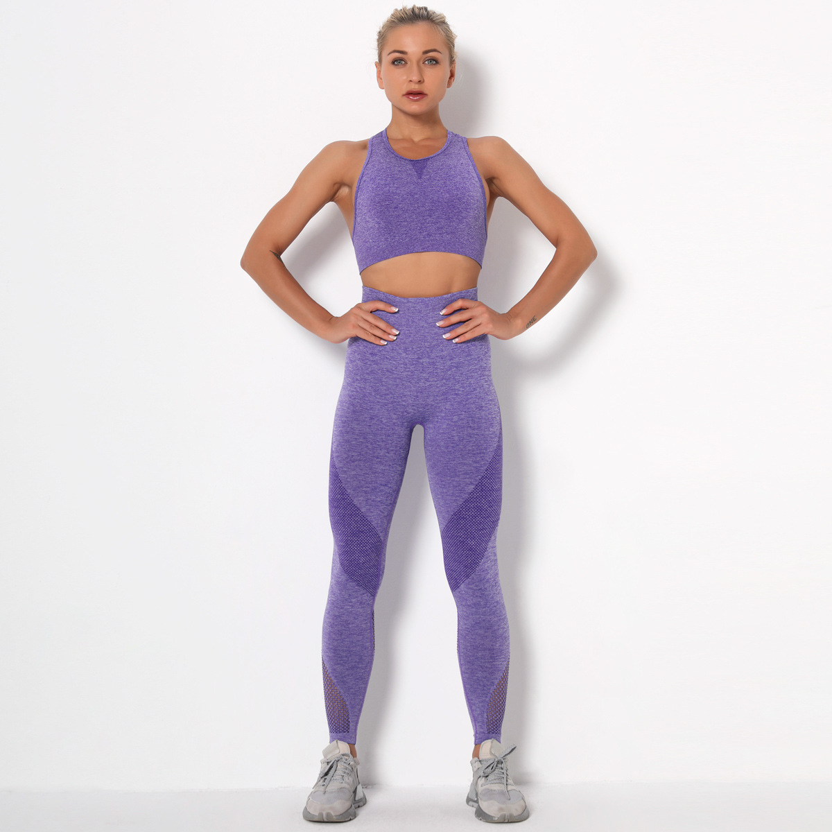 seamless knitted quick-drying shockproof yoga suit NSLX9022
