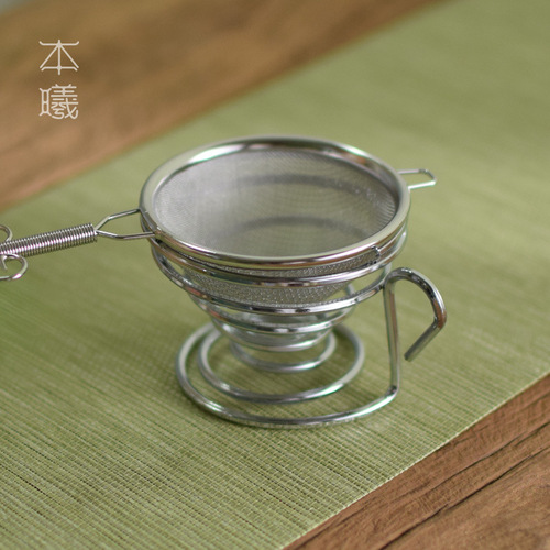 Stainless steel tea drain rack tea strainer spring base Kung Fu tea set tea ceremony accessories tea strainer cover manufacturer wholesale