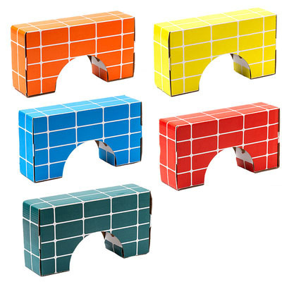 Arch simulation paper brick kindergarten area corner building paper brick building block construction area corner game environment layout material