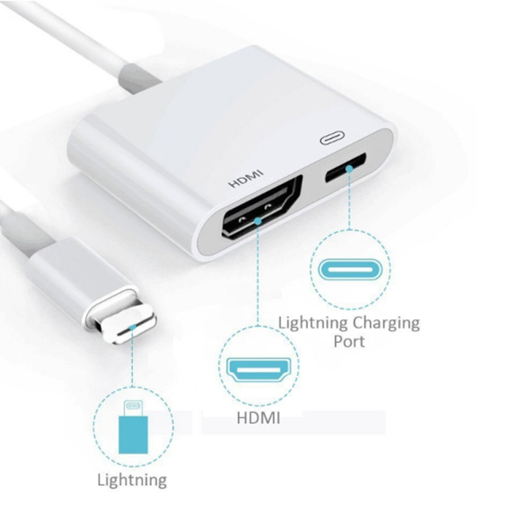 适用iphone转hdmi苹果高清转换器lightning转hdmi转接线即插即用