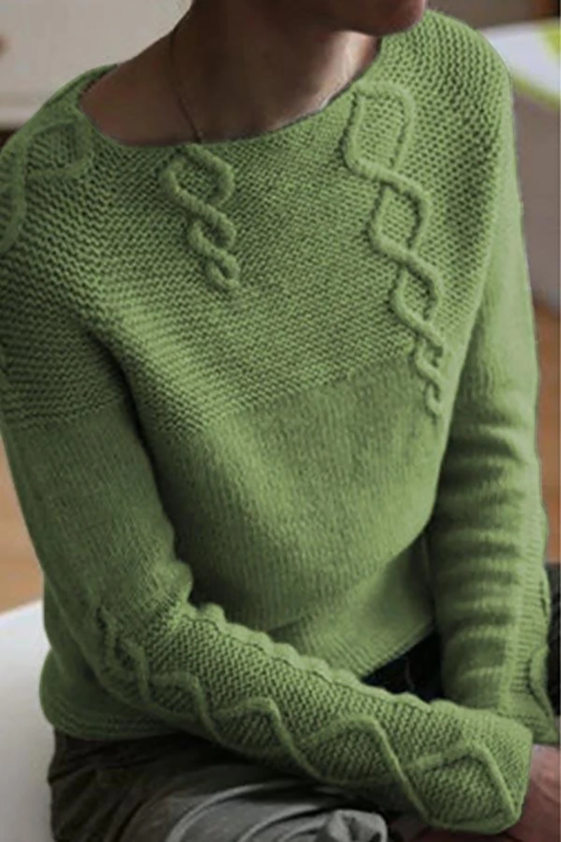 solid color retro jacquard sweater NSLK10777