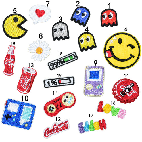 Air Force One adapts to Blazer video game pixel shoes Velcro stickers cartoon ghost self-adhesive emoticon love cloth stickers