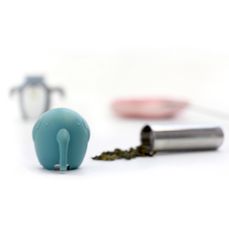Transfronteriza de la venta caliente creativo colador de silicona elefante té bandeja de té hogar colgando Oficina portátil colador de té