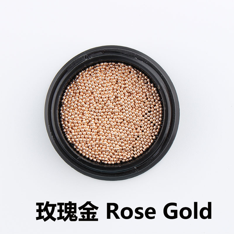 Transfronterizo especial manicura oro y plata pequeñas cuentas de acero uñas japonesas galvanoplastia metal micro cuentas joyas tamaño en caja mezclado cuatro colores