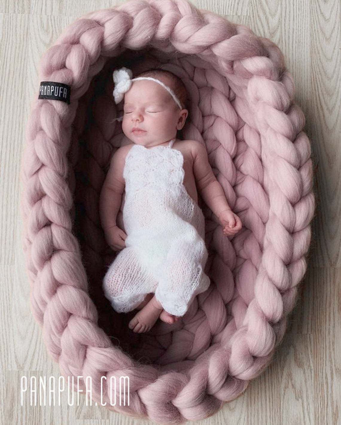 Hand-knitted Newborn Photography Props Baby Basket Knitted Baby Nest Newborn Nest Thick Wire Basket Sleeping Bag