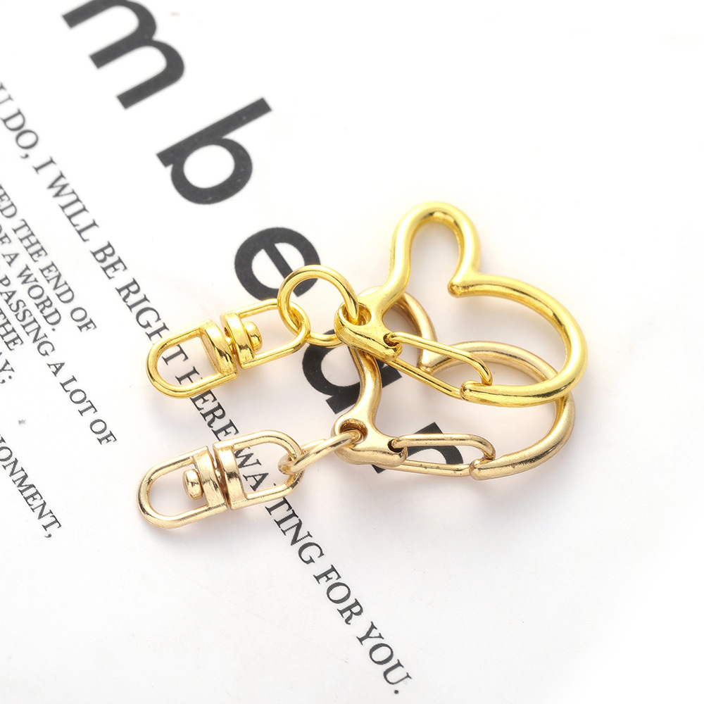 Alloy Material Heart Shape Pattern Unisex Gender Cute Style Cute Heart Shape Alloy Unisex Bag Pendant Keychain