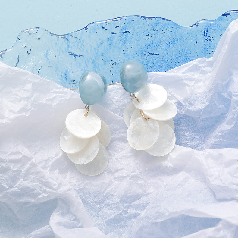 925 Argent Aiguille Nouveau Populaire Brume Bleu Simple Boucles D&#39;oreilles En Gros Nihaojewelry display picture 27