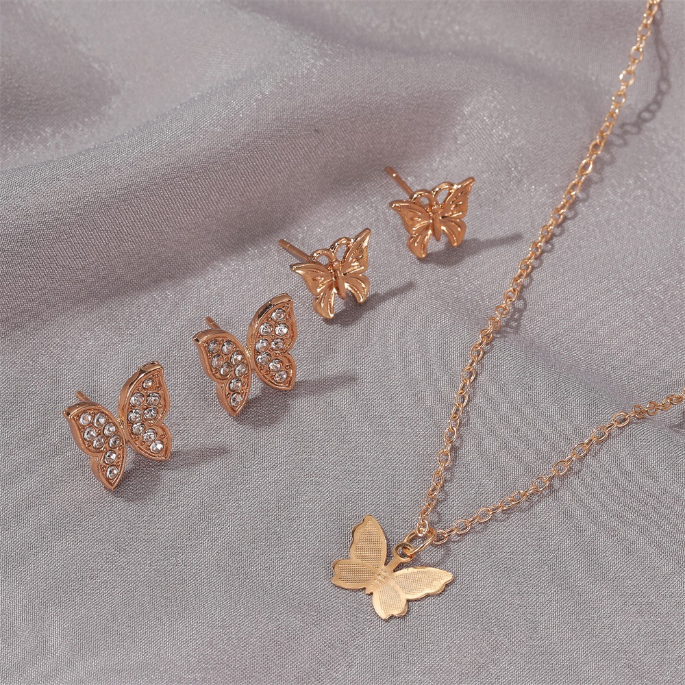 Fashion Hot Sale Decorations Butterfly Necklace Simple Butterfly Earring Trend Wild Jewelry Nihaojewelry display picture 5