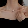 Brand line short necklace, silver 925 sample, Korean style, simple and elegant design