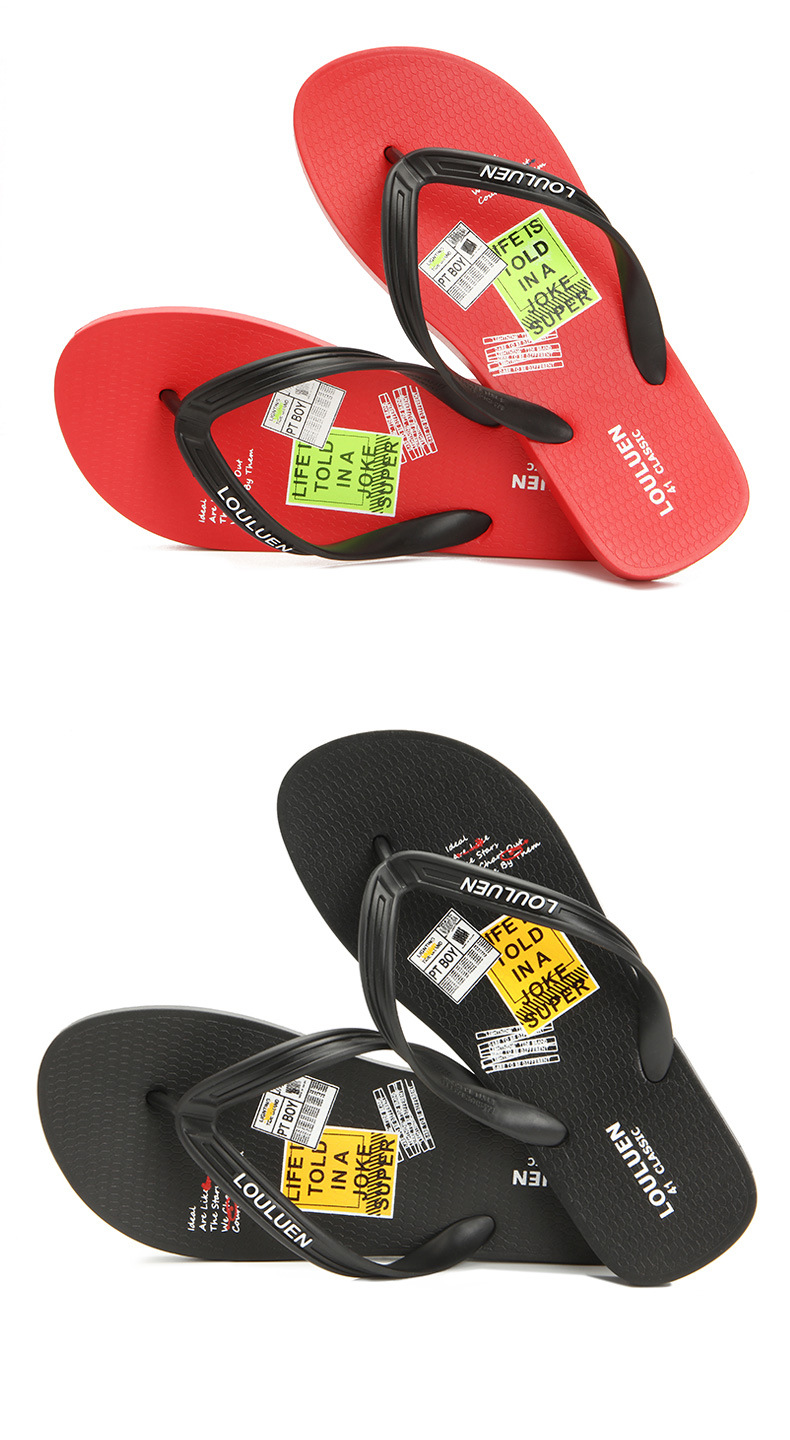 New summer PVC flip-flops for men, outdoor couple slippers, fashionable and casual beach cool slippers for men undefined