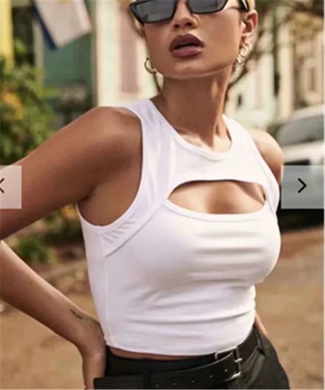 sexy round neck slim top NSAC14609