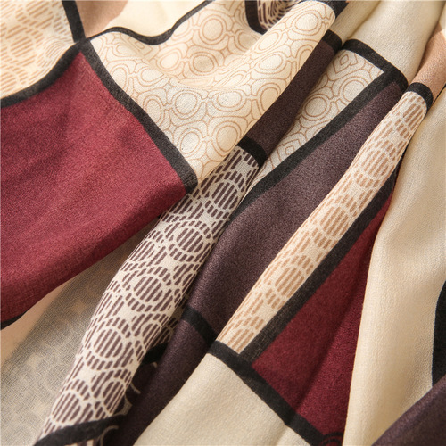 Silk scarf autumn thin Korean style cotton and linen scarf women's Dongdaemun shawl outer wear dual-purpose versatile Korean scarf thickened