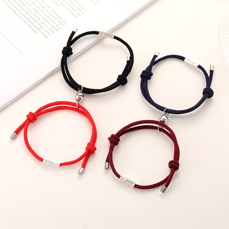Wholesale Jewelry Rope Alloy Heart Couple Bracelet Nihaojewelry display picture 1