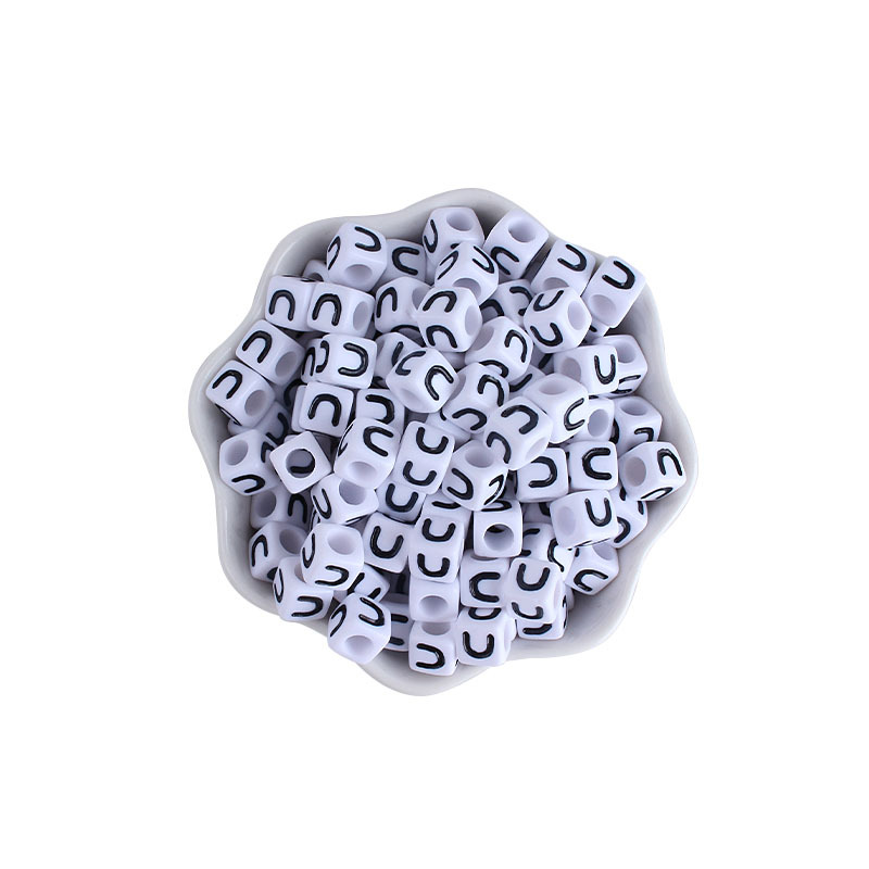 7mm plástico 26 inglés letras DIY creativo bebé nombre personalizado chupete cadena pulsera Accesorios