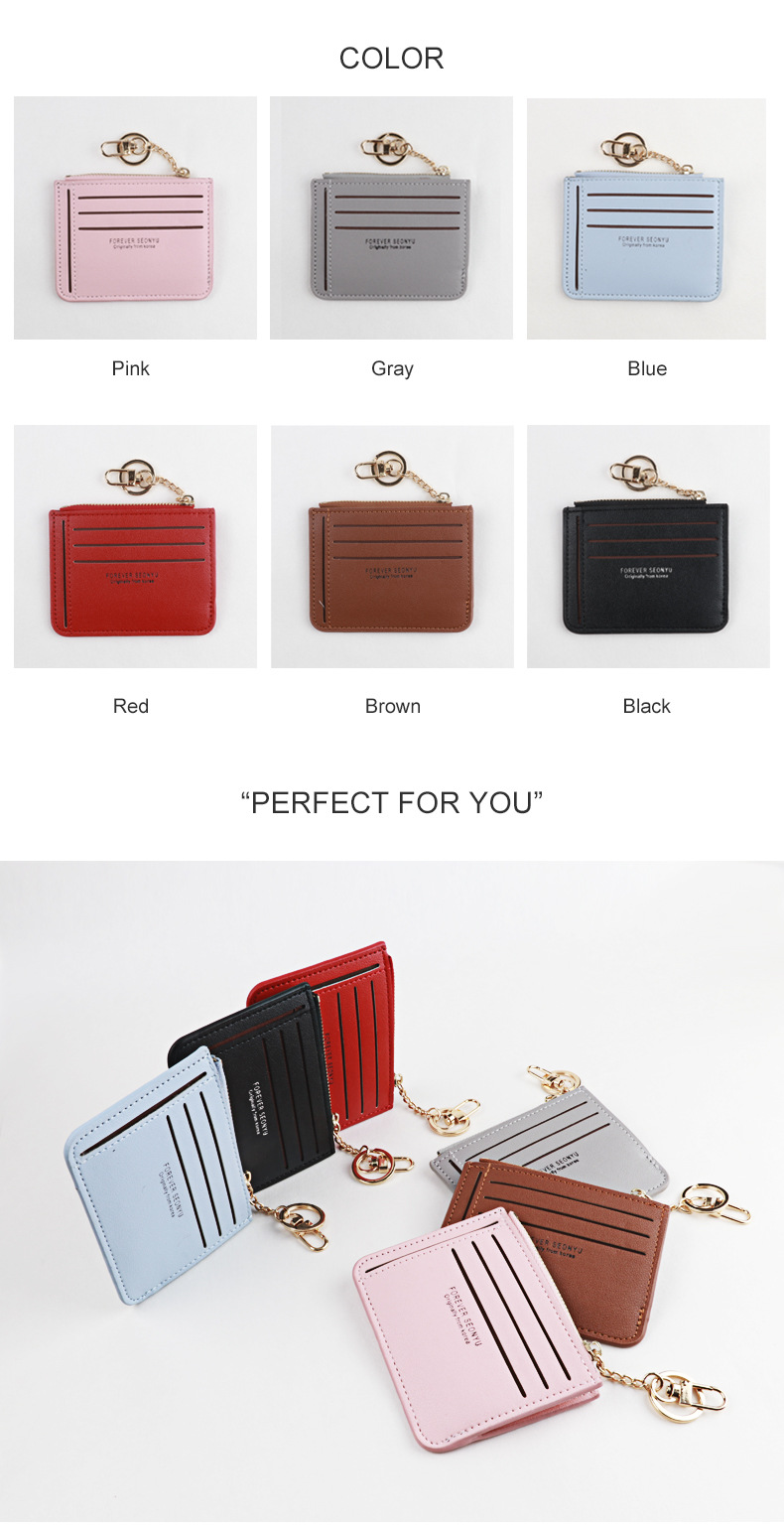 Seonyu Korean Style Multi-functional New Zipper Coin Purse Fashion Mini Card Holder Girls' Wallet Foreign Trade In Stock display picture 11