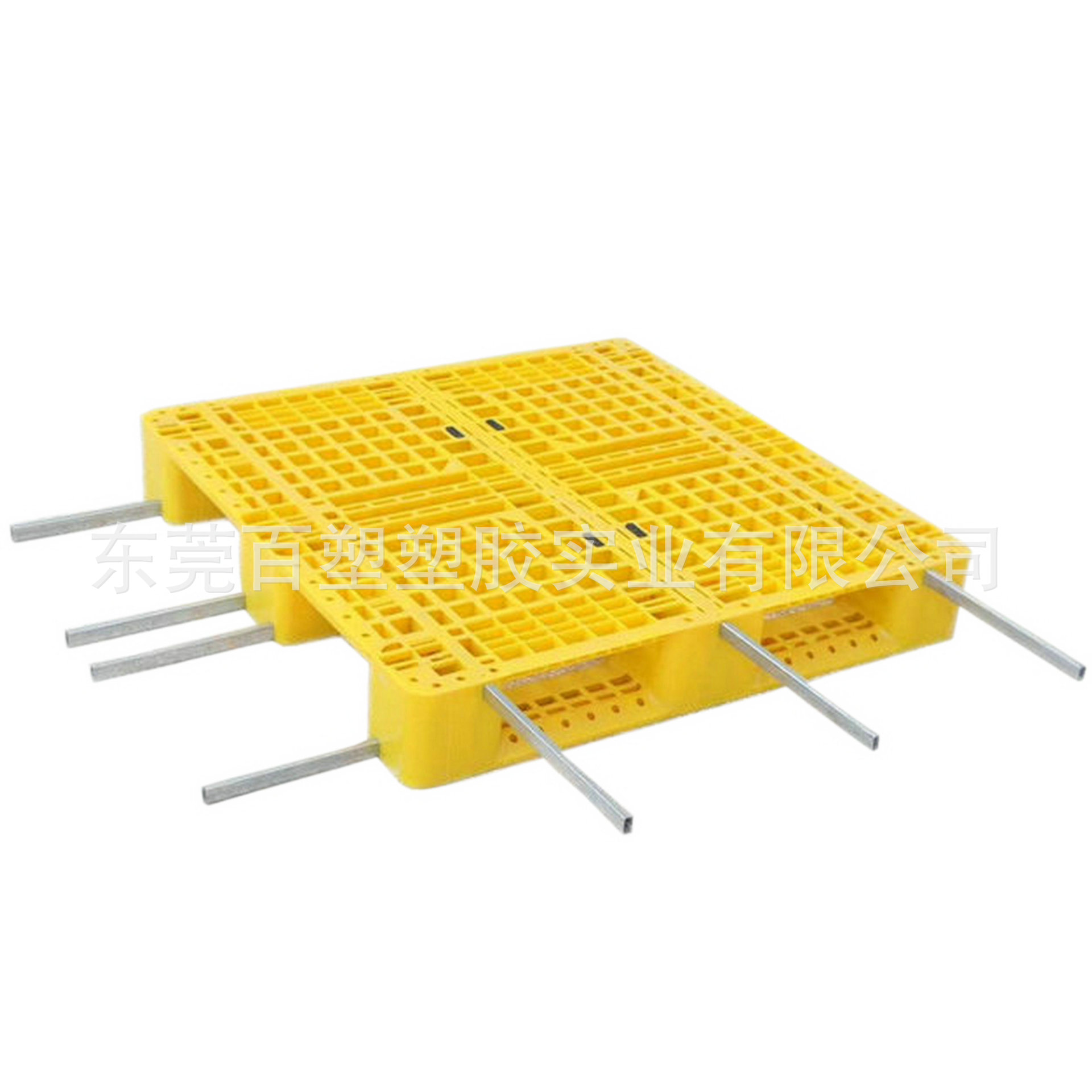 内置8条钢管1210塑料托盘重型塑胶卡板叉车货架栈板堆码地台板