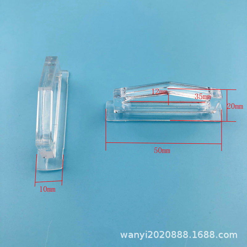 透明水晶挂钩塑胶展示飞机孔包装彩盒展示挂钩钢化玻璃展示挂钩
