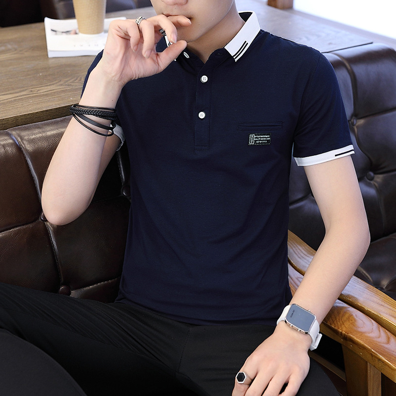 Short sleeved T-shirt dad summer Korean Edition Trend motion leisure time By age Simplicity handsome business affairs POLO Blouses