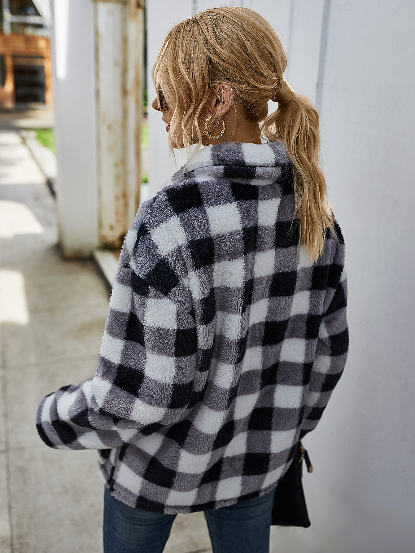 winter new checkered thickened jacket NSDY8196