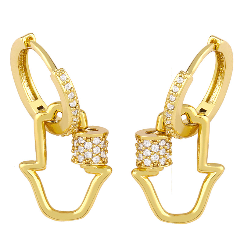 Fashion Inlaid Zircon Earrings display picture 4