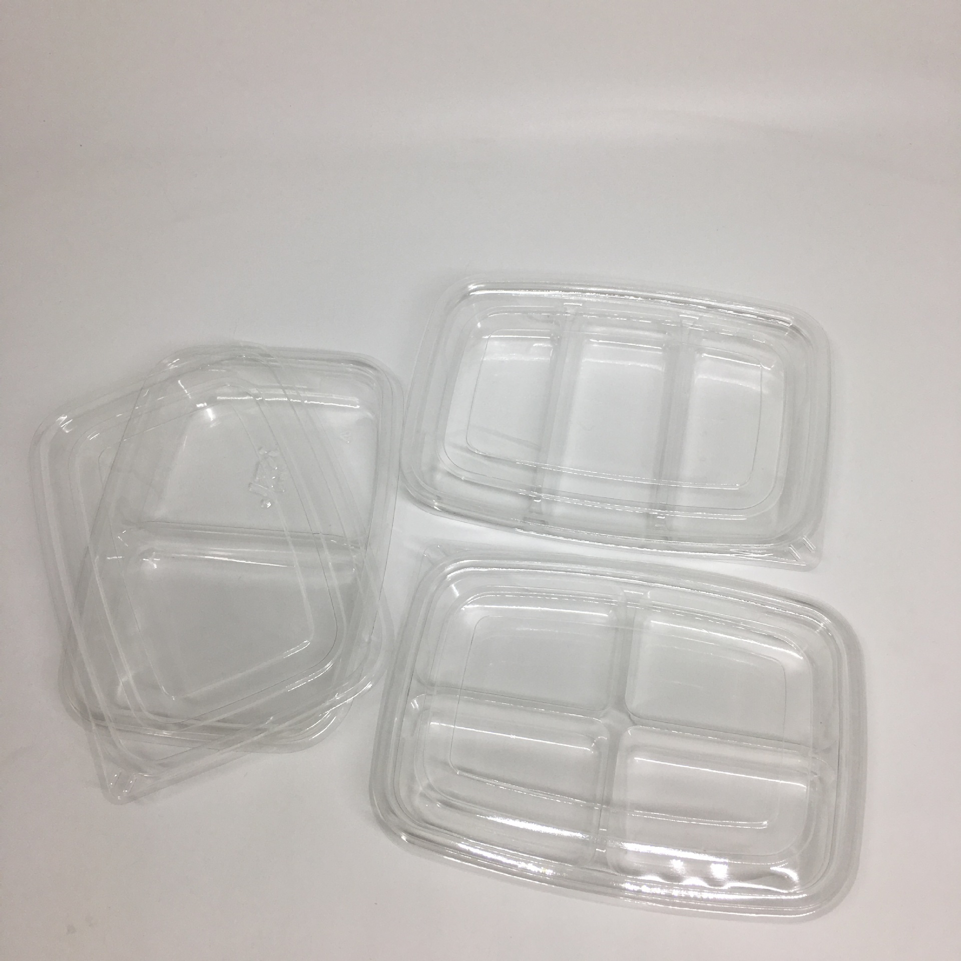 厂家直供PET两格 三格 四格水果盒 食品级一次性水果包装盒批发