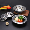 thickening Stainless steel Soup pots household kitchen Round face canteen student Soup bowl Vegetable basin