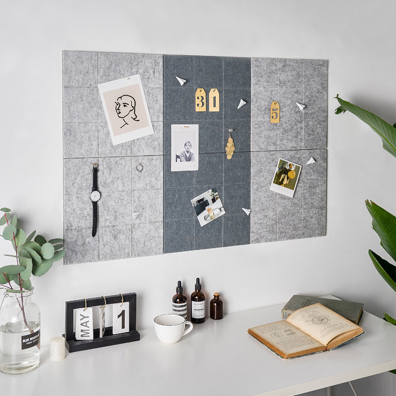 Wool felt Jiugong grid wall sticker felt small square square message…