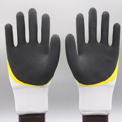 Manufacturer wholesale breathable latex double-layer dipping reinforced palm wear-resistant labor protection gloves for construction sites wholesale