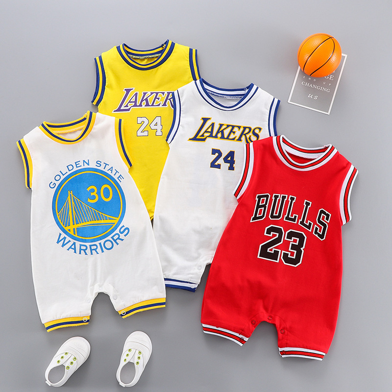 Summer new basketball male baby jumpsuit...