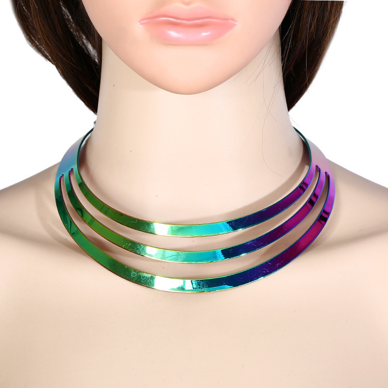 Iron Material Round Pattern Wholesale Jewelry Casual Novelty Round Iron Layered Plating Necklace