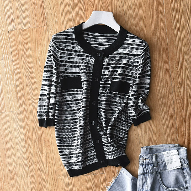 Гонконг Ми [хорошее качество как повторный покупатель] вязаный кардиган в стиле французский Шанель Солнцезащитная рубашка тонкий кардиган