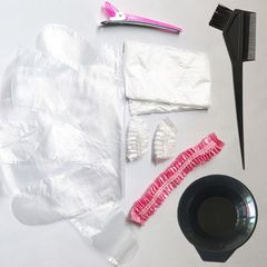 Hair dyeing tool set for home use, cape, dyeing bowl, comb, soft hairbrush, ear cover, professional hairdressing supplies