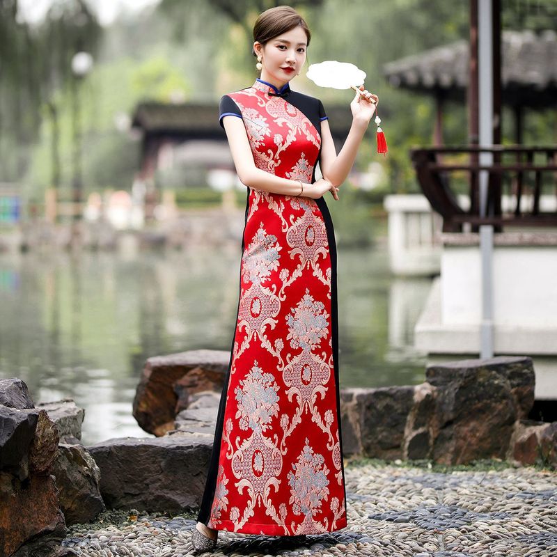 Chinese dresses traditional qipao Improved daily cheongsam Slim sexy retro elegant slim short new style young girl dress