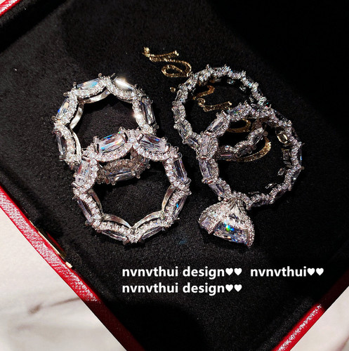 NVNVTHUI Rich Granny's Sugar Cube 2.5 Carat Sparkling Diamond Ring Plated with 18K White Gold Sugar Cube Zirconia Ring Set Combination