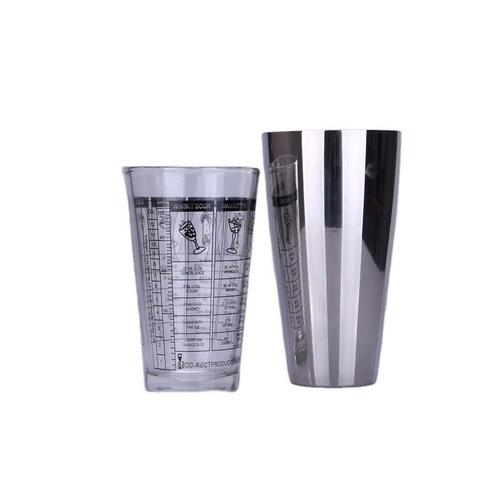 Glass fancy mixing cup, American mixing cup, mixing hall graduated cup, foreign wine measuring cup, commonly used by bartenders