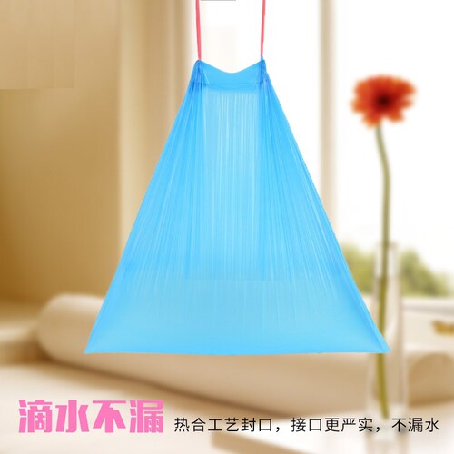 [5 rolls] Drawstring automatic closing garbage bag large capacity household portable office classification plastic bag