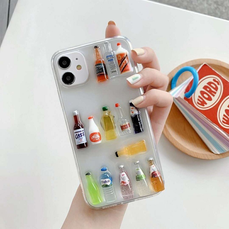 创意滴胶立体酒瓶iPhone14手机壳适用苹果13/12Pro/11保护套跨境