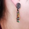 Retro spiral, bronze earrings, European style, boho style