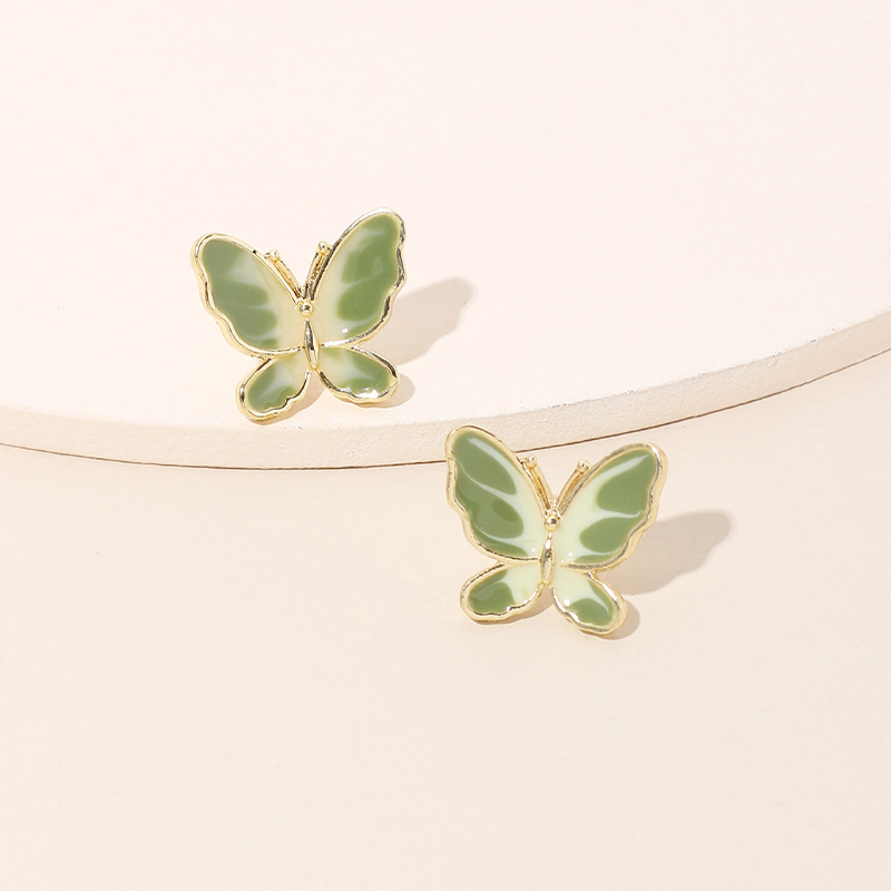 Simple Two-color Butterfly 925 Silver Needle Earrings Korean Trendy Earrings Wholesale Nihaojewelry display picture 1