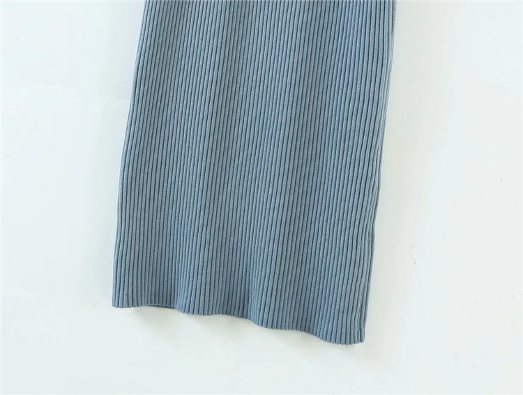 sexy deep V-neck long-sleeved knit dress NSLD11486