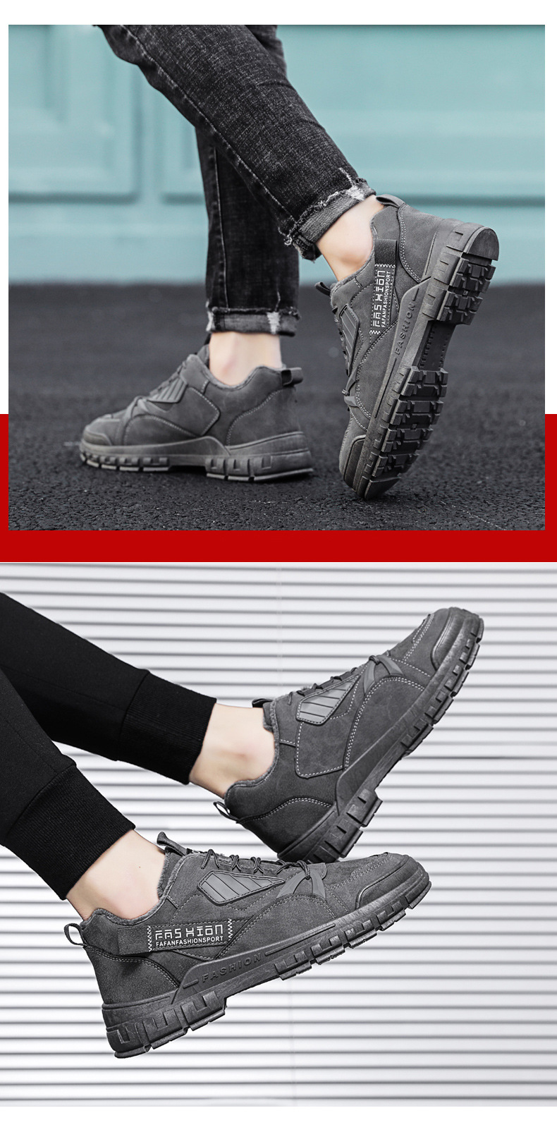 Chaussures basses décontractées en coton pour hommes, chaudes et en velours d'automne et d'hiver, travaux de chantier de sport, bottes Martin imperméables,_voghion.com