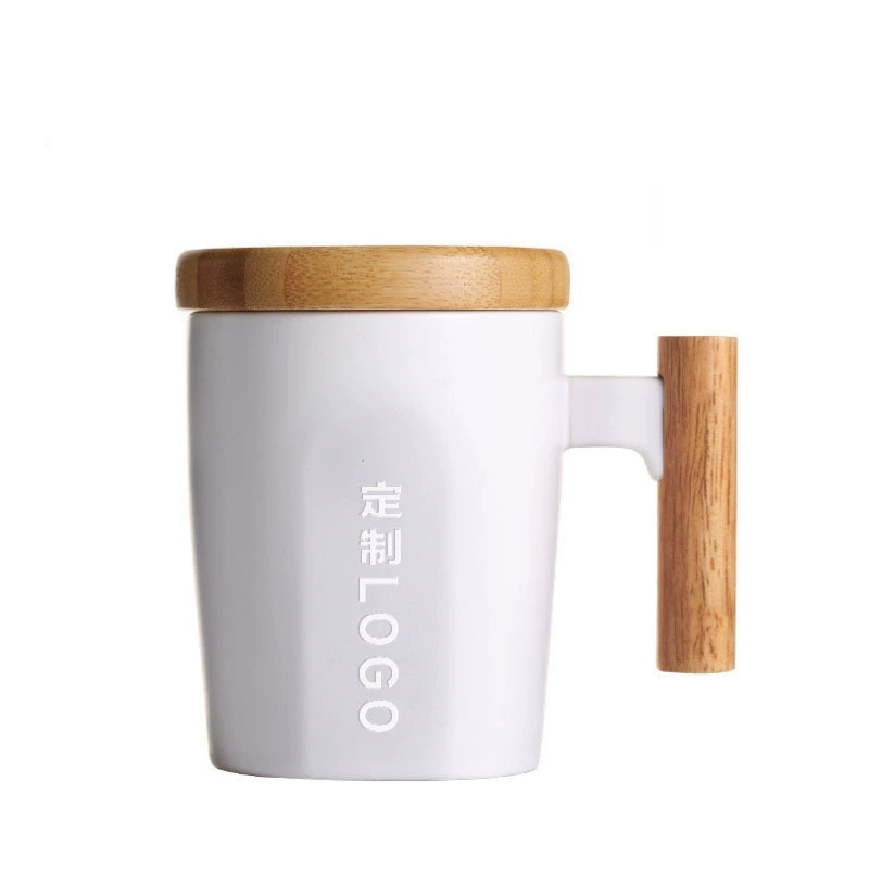 Creative Cup Ceramics Mark Cup Woodpower Coffee Cup Office Water Cup Black and White Couple Cup Business Gift