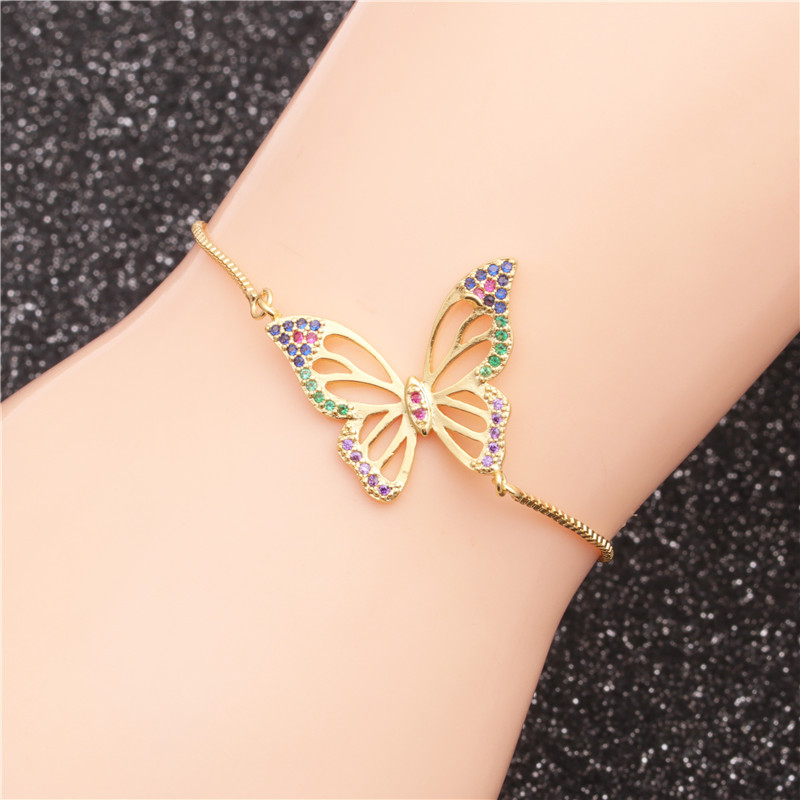 jewelry trend new products micro-set zircon butterfly adjustable ladies bracelet wholesale nihaojewe