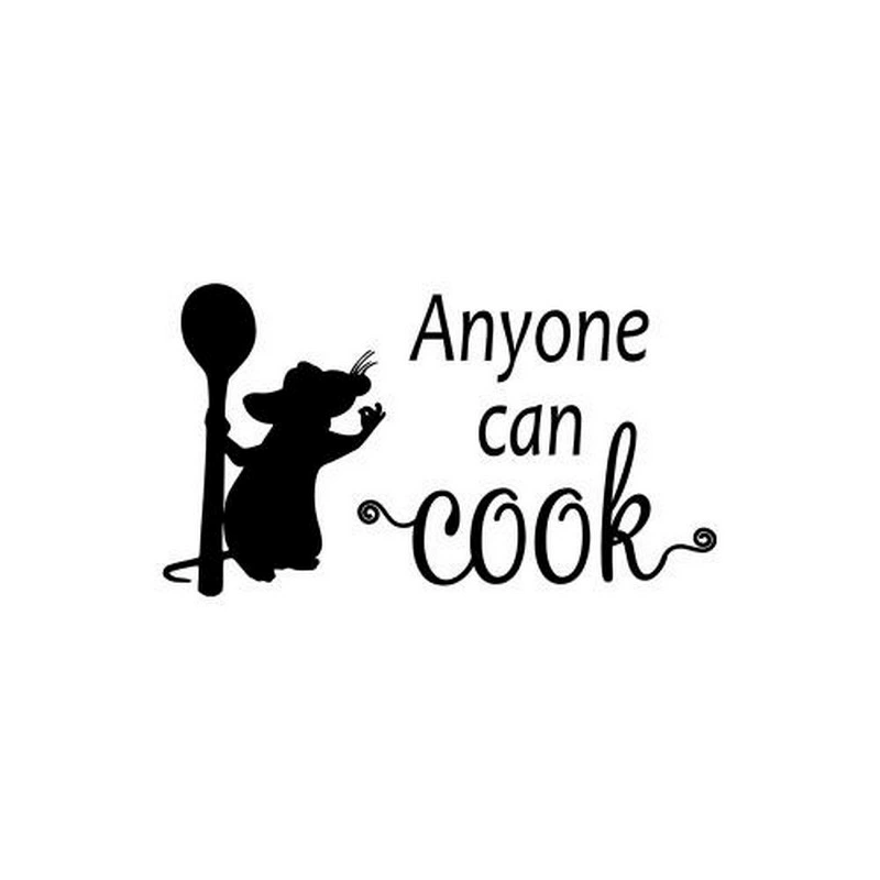 [Anyone  can  cook 老鼠勺子偷吃图案精雕墙贴艺术家居墙贴画]