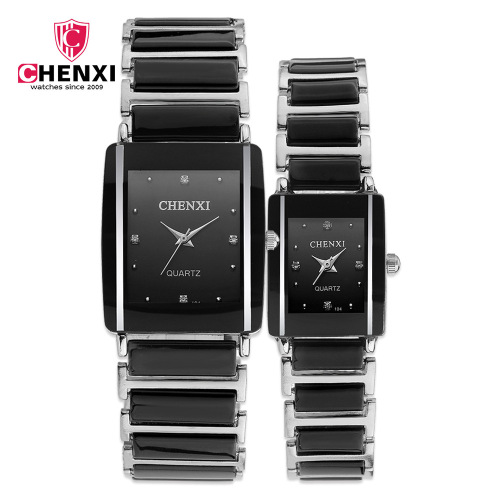 CHENXI/Morning Square Couple Watch Ceramic Cross-Border Foreign Trade Fashion Quartz Watch 104A Fangsheng Watch