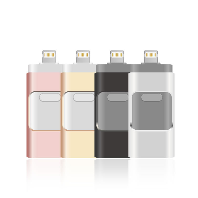 适用苹果手机U盘32G推拉三合一TYPE_CUSB3.0金属U盘跨境定制批发