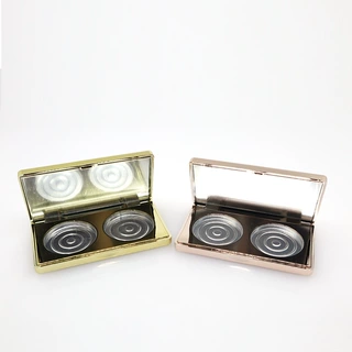 高端方形翻盖带镜子双格眼影盒腮红粉饼眼影盘化妆品包材定制批发