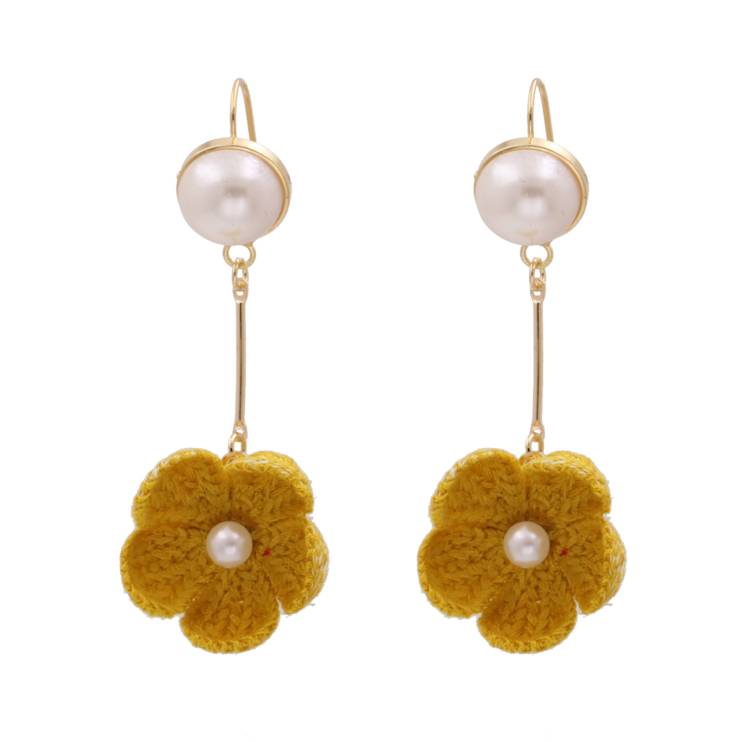 New Fashion Knitted Flower Earrings For Women Wholesale display picture 3