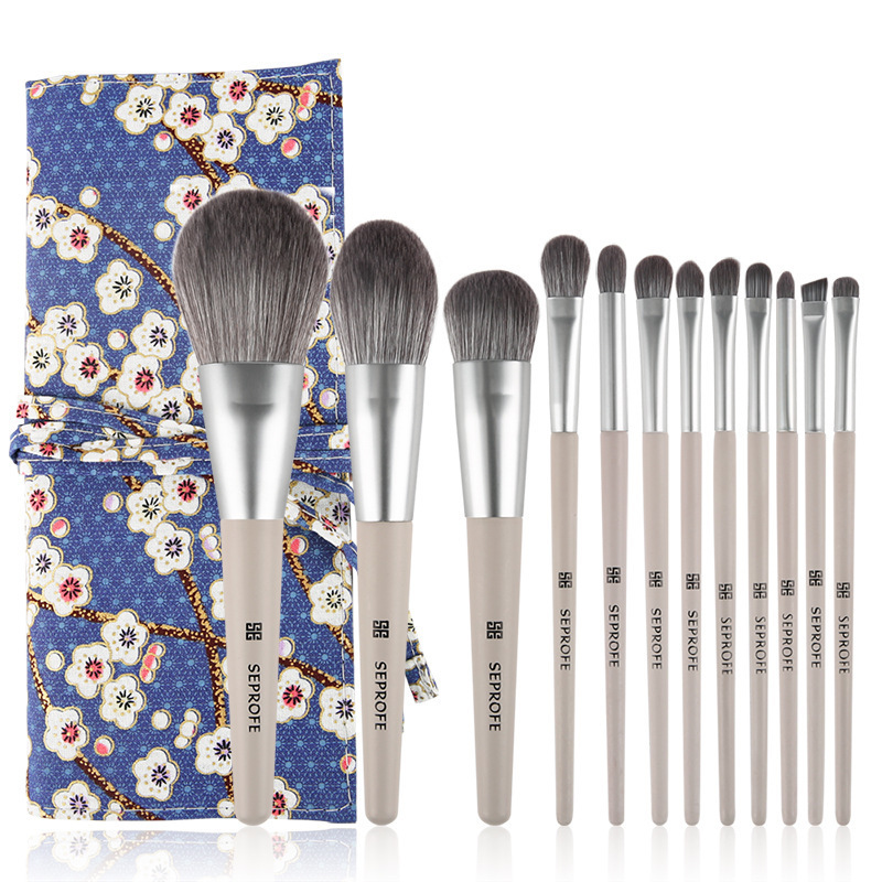 Shi Pofei 12 makeup brushes beauty tools animal hair makeup brush set loose powder eye makeup brush set
