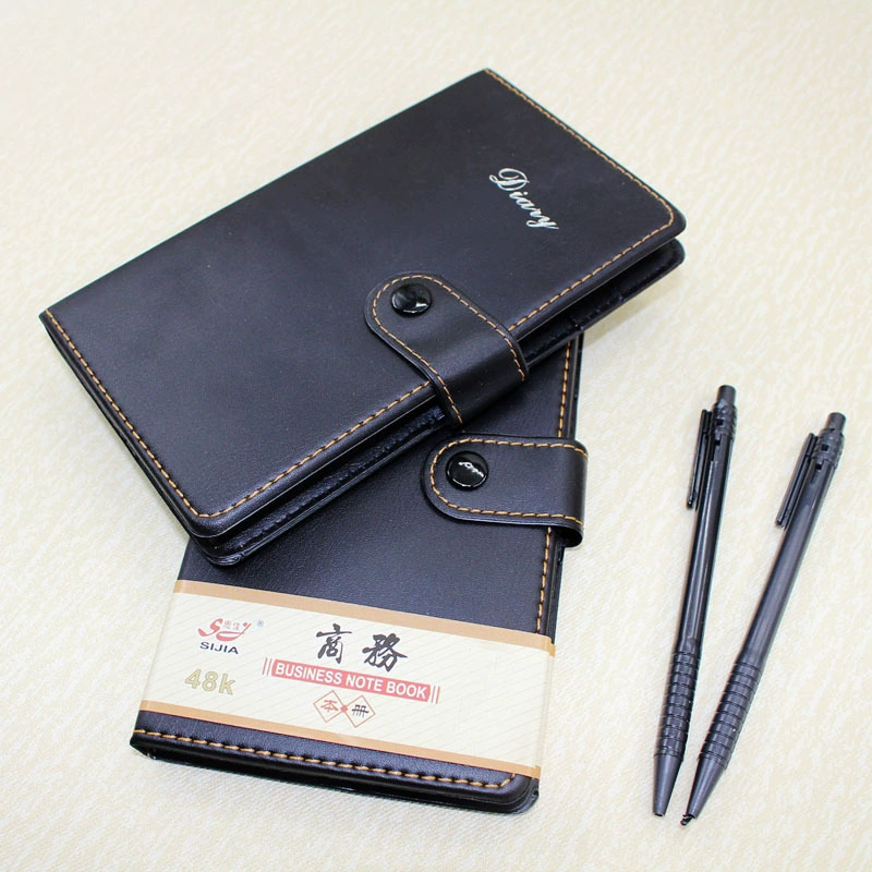 5148 Sijia 48K черный кожаный блокнот с пряжкой для ручки кожаная книга с пряжкой для ручки около 100 внутренних страниц